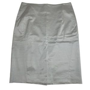 Ann Taylor Pencil Skirt Silver Grey Size 8 Zip Up
